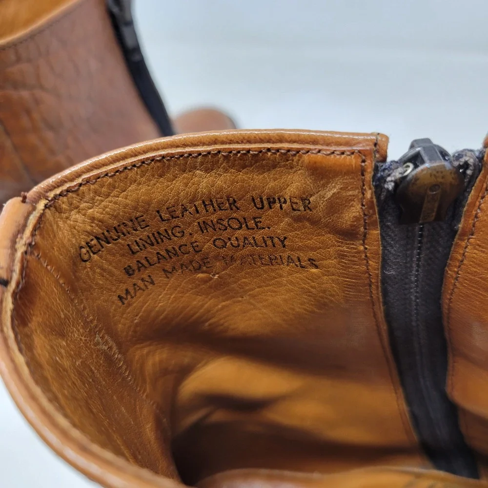 Stuart McGuire Brown Leather Harness Ankle Boots Made in England Mens S907 53636